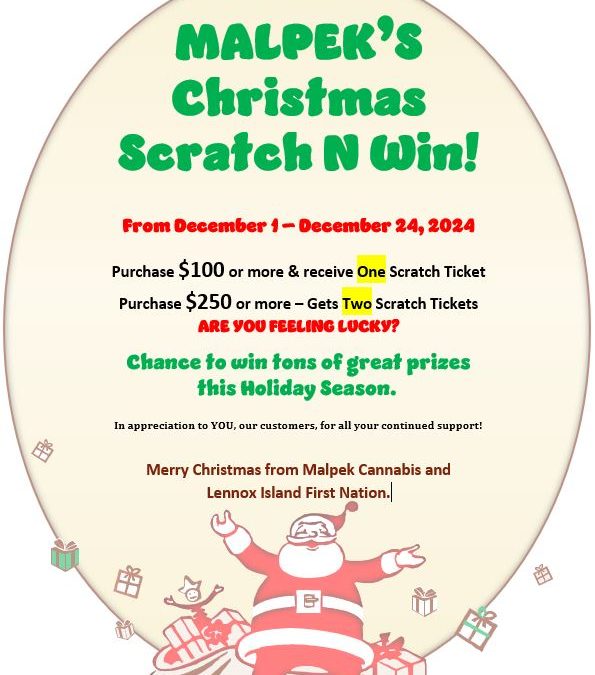 Malpek’s Christmas Scratch N Win 2024